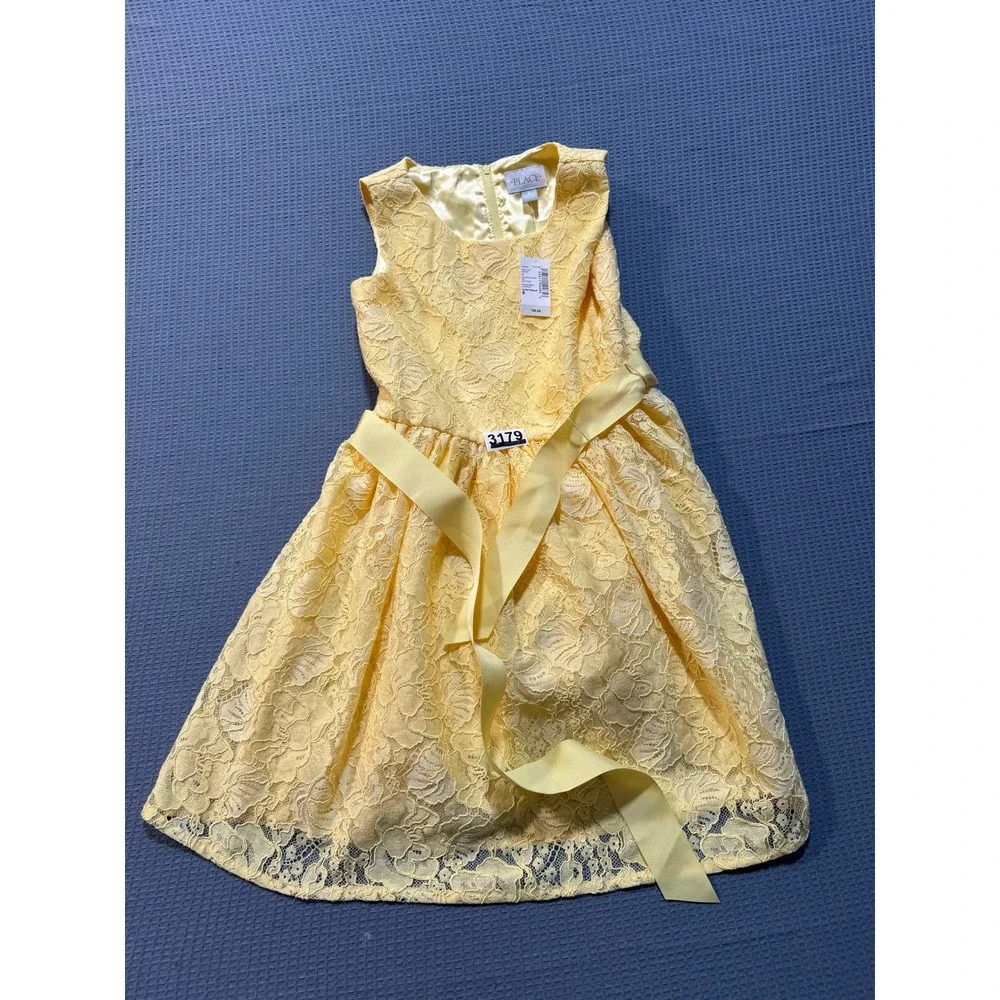 The Children's Place Lace Dress Girls 8 Butter Yellow